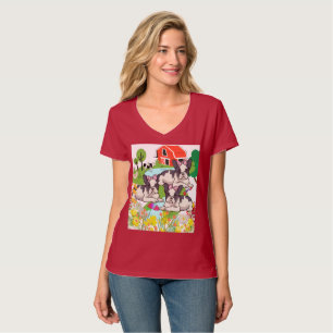 Cute Farm Puppies Blooms And Barks T-Shirt