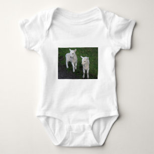 Cute Farm Ranch Baby Twins Sheep Lamb Bodysuit