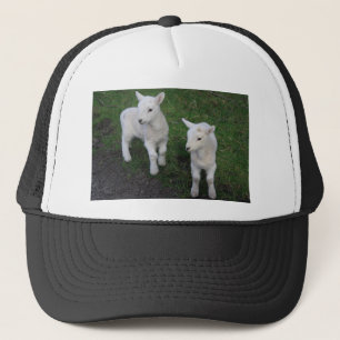 Cute Farm Ranch Baby Twins Sheep Lamb Trucker Hat