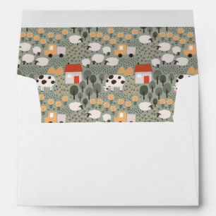 Cute Farm Scene Pattern Envelope