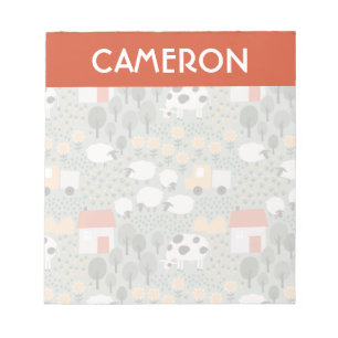 Cute Farm Scene Pattern Notepad