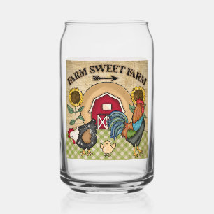 Cute farm sweet farmhouse can glass