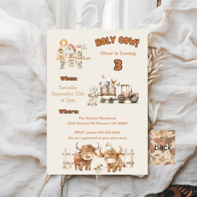 Cute Farm Themed Birthday Party Boy or Girl  Invitation (Creator Uploaded)