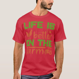 Cute Farmer Crazy Chicken Lady Cow Horse Country L T-Shirt