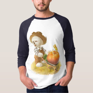 Cute Farmer Dog with Pumpkin T-Shirt
