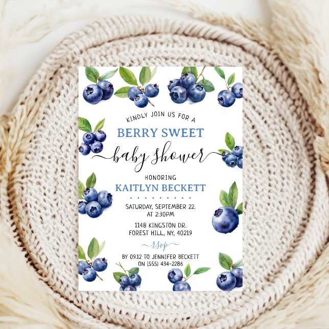 cute farmers market blueberry sweet baby shower invitation (Creator Uploaded)