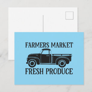 Cute Farmers market word art Postcard