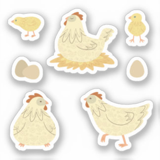 Cute Farmhouse Hen and Baby Chick Pattern