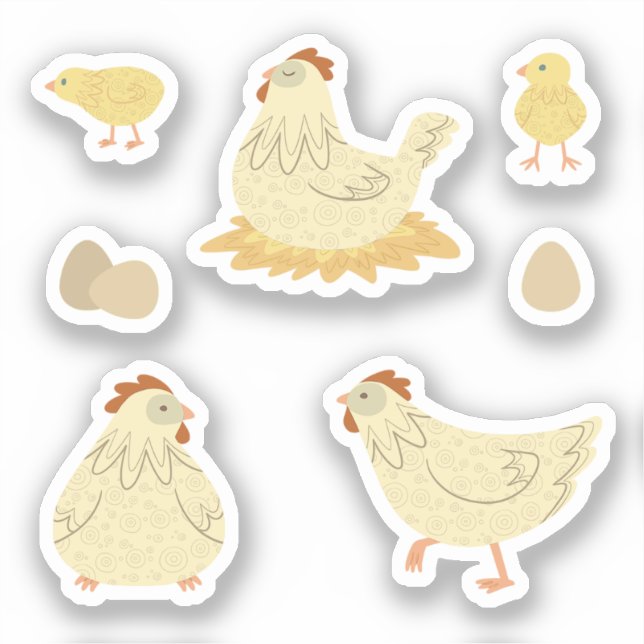 Cute Farmhouse Hen and Baby Chick Pattern (Front)