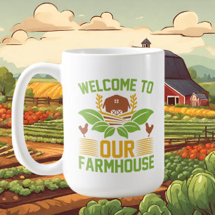 cute Farmhouse welcome add Family name Coffee Mug