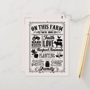 Cute Farmhouse welcome add guest message Postcard 