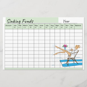 Cute Fashion Sinking Fund Planner Spreadsheet Stationery