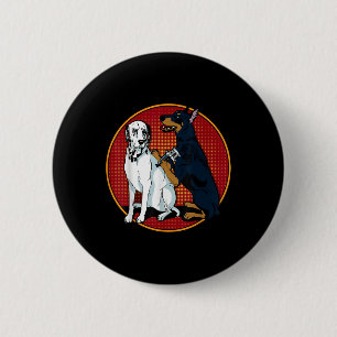 Cute Fashionable Doberman Tattooing Dalmatian Dog 6 Cm Round Badge