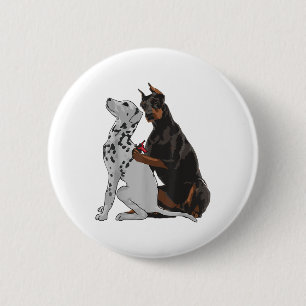 Cute Fashionable Doberman Tattooing Dalmatian Dog 6 Cm Round Badge