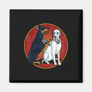 Cute Fashionable Doberman Tattooing Dalmatian Dog Magnet