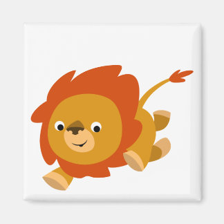 Cute Fast Cartoon Lion Magnet