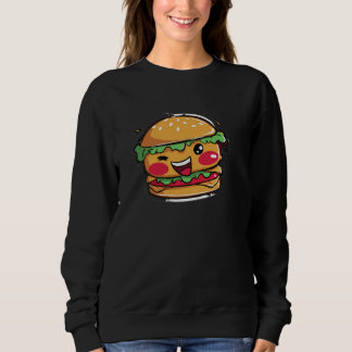 Cute Fast Food Graphic Black Pullover