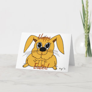 Cute Fat Bunny "Happy Easter!" Card