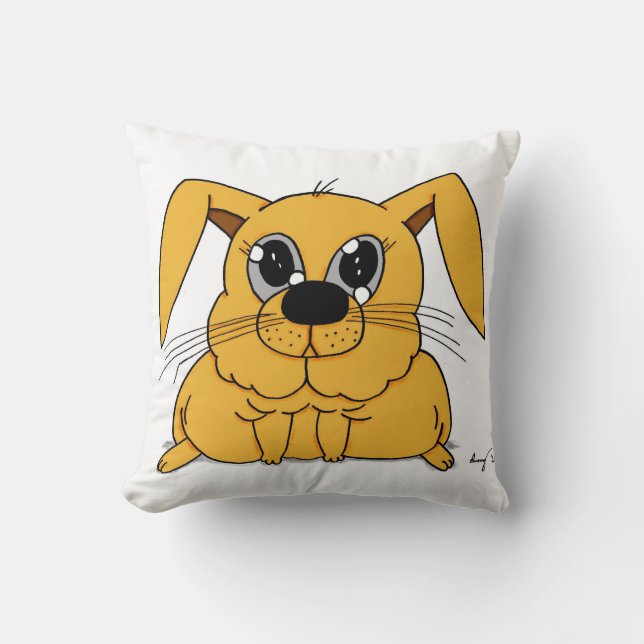 Cute Fat Bunny Pillow - Purple (Front)
