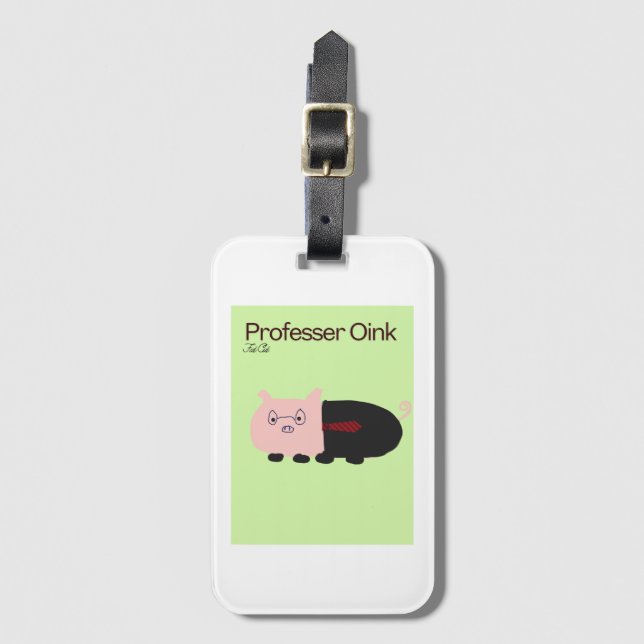 Cute fat cat 2 luggage tag (Front Vertical)