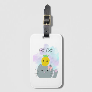 Cute fat cat 2 luggage tag
