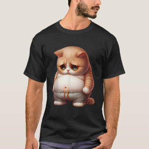 Cute Fat Cat Art Design Fat Kitten Cat Lover T-Shirt