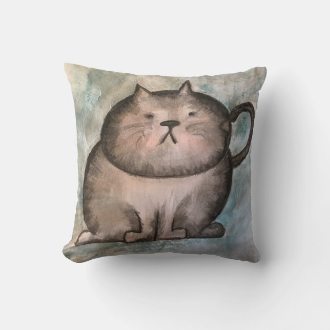 Cute fat cat pillow (Front)