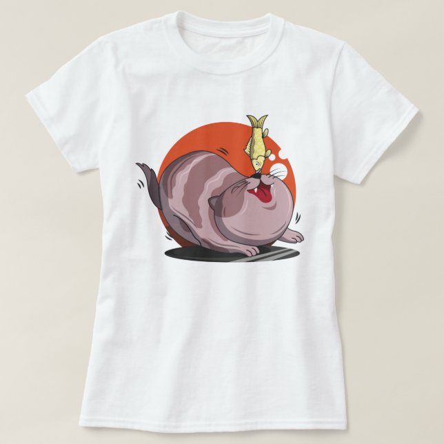 Cute Fat Cat T-Shirt (Design Front)