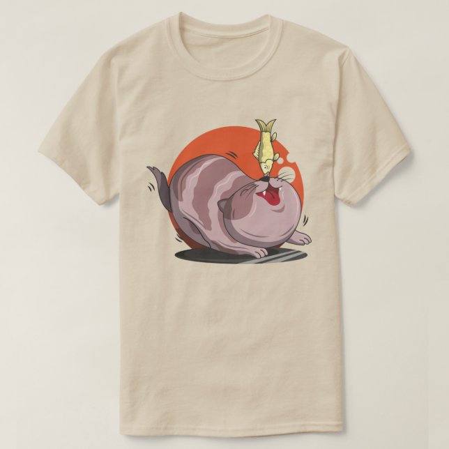 Cute Fat Cat T-Shirt (Design Front)