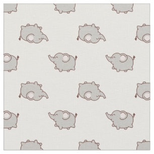 Cute Fat Elephant Pattern Fabric