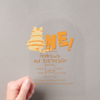 Cute Fat Orange Cat 1st Birthday