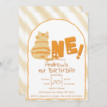 Cute Fat Orange Cat 1st Birthday