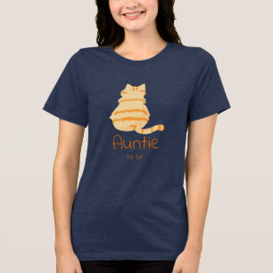 Cute Fat Orange Cat Baby Shower Auntie-to-be Tri-Blend Shirt