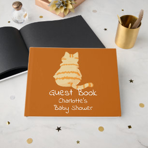 Cute Fat Orange Cat Baby Shower Guest Book