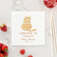 Cute Fat Orange Cat Baby Shower