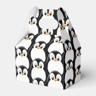Cute Fat Penguin All Over Print Pattern Favour Box