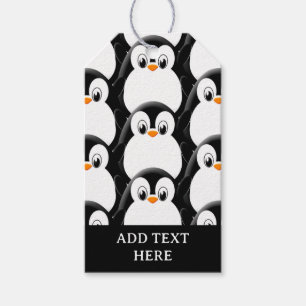 Cute Fat Penguin All Over Print Pattern Gift Tags