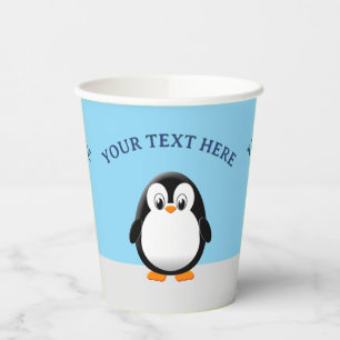 Cute Fat Penguin Drawing Paper Cups
