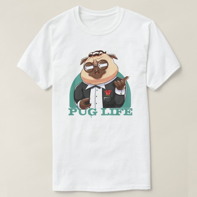 Cute Fat Pug T-Shirt (Design Front)