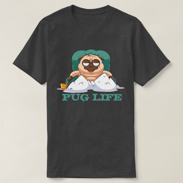 Cute Fat Pug T-Shirt (Design Front)