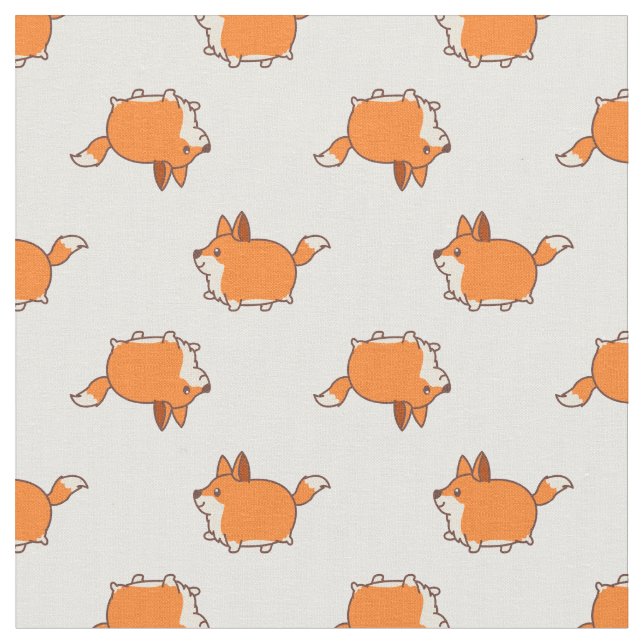 Cute Fat Puppy Pattern Fabric (Close Up)