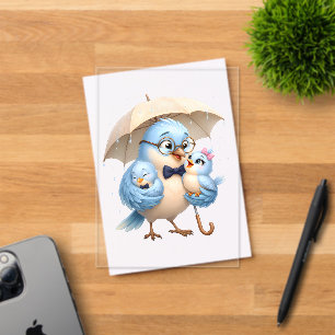 Cute Father Bird Clear Acrylic Invite Invitations