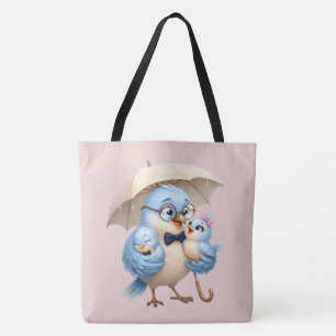 Cute Father Bird Tote Bag Family Design