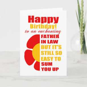 cute father in law birthday wish card