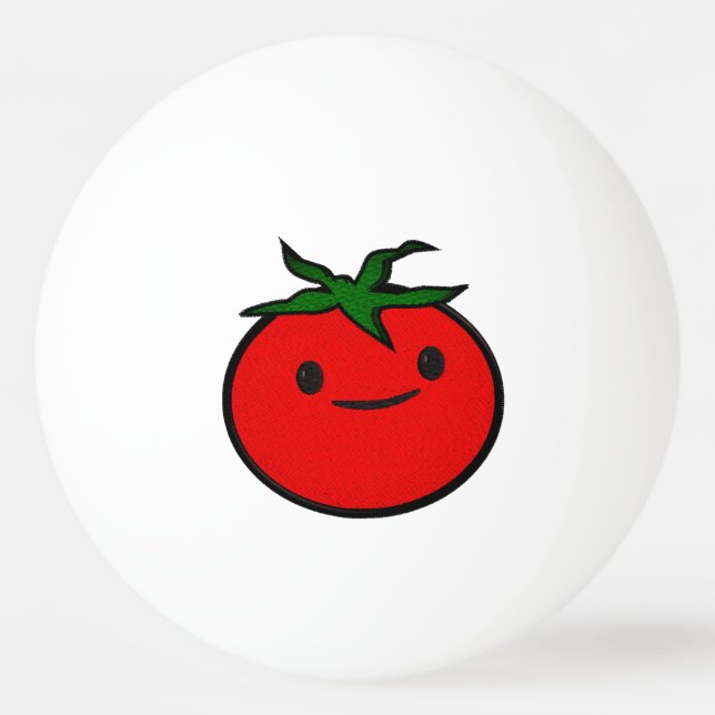 Cute Faux Embroidery Print Tomato Ping Pong Ball (Front)