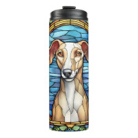 Cute Faux Stained Glass Greyhound Dog