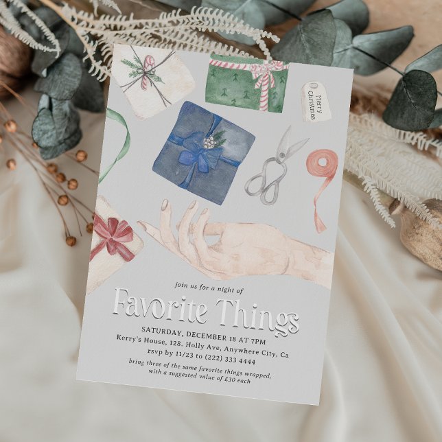 Cute Favourite Things Gift Exchange Holiday Invitation (Creator Uploaded)