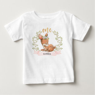 Cute Fawn 1st Birthday T shirt