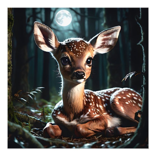 Cute fawn deer photo print (Front)