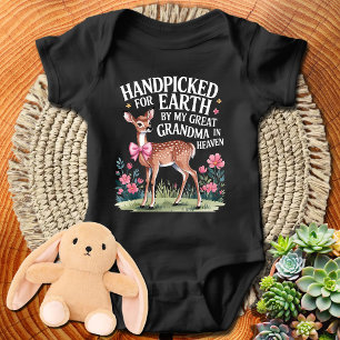 Cute Fawn Handpicked for Earth By My Great Grandma Baby Bodysuit